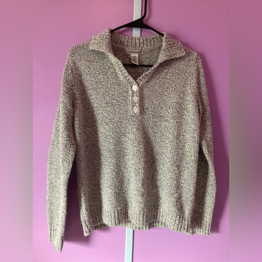 Rebecca Malone Pullover Sweater -Quarter Button